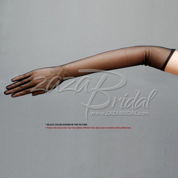 19.5″ Long Gorgeous Sheer Gloves Slip-on 12BL - Picture 1 of 3